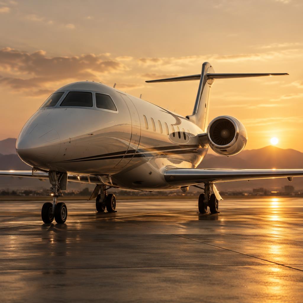 Private jet on the tarmac